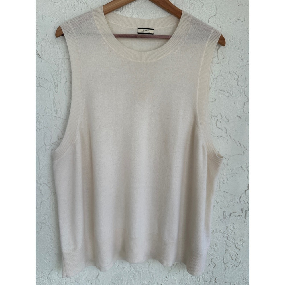 J. Crew Factory Cream Scoop Neck Knit Sweater Tank